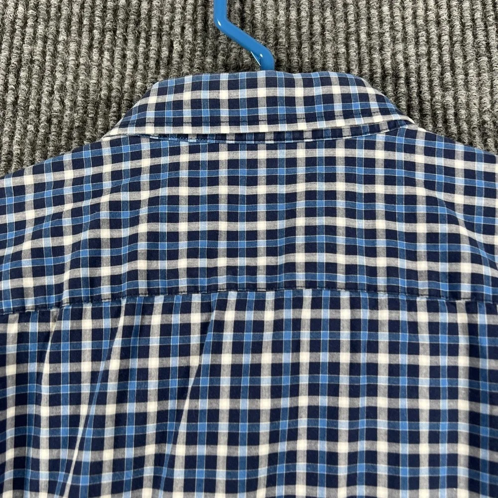 Banana Republic Shirt Mens Large Blue Plaid Long Sleeve Button Up Casual Work